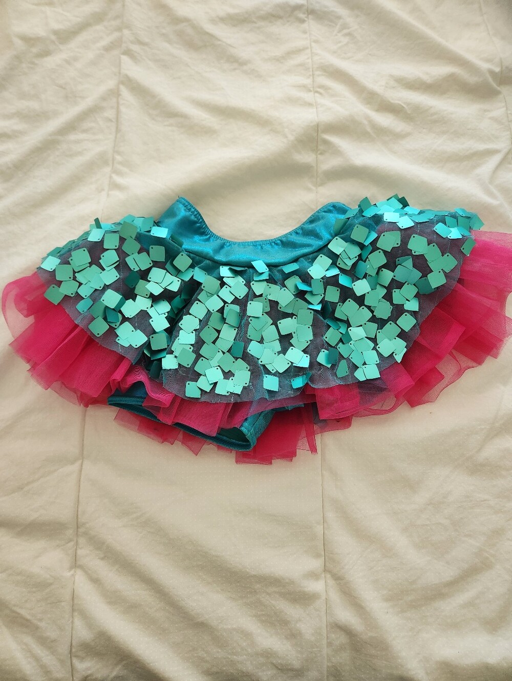 Weissman Kids Sequin Tutu Costume Skirt - Teal and Hot Pink Small